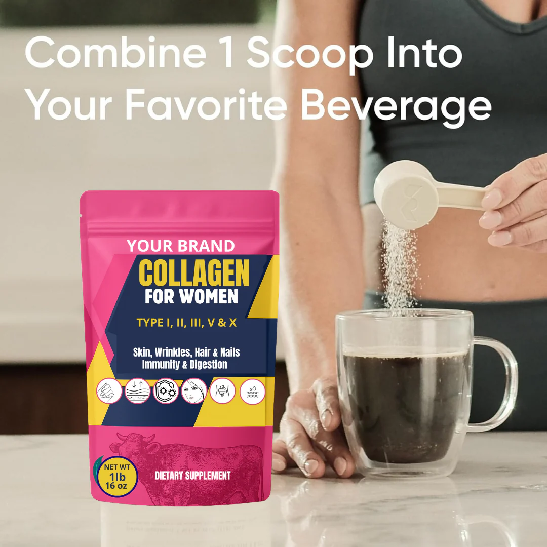 Your Brand collagen mixed into beverage